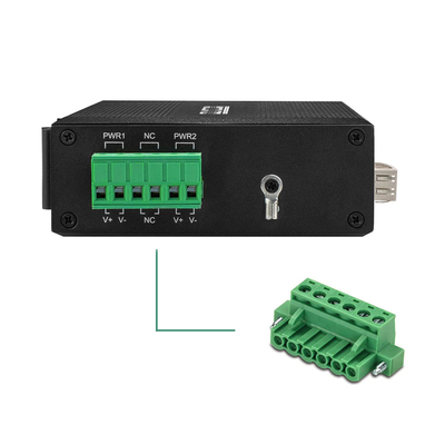 Commutateur industriel de fibre de gigabit du réseau 2 gauche de 20KM avec 1 connecteur de LC extérieur